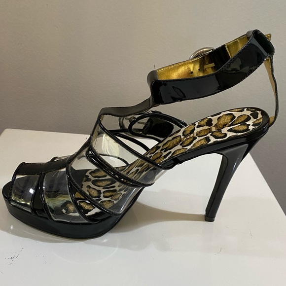 Colin Stuart high heels with black & clear panels - Picture 3 of 7